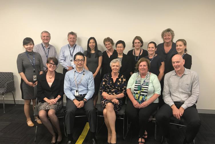 Terry (front, centre) with fellow Council members and staff at her last Council meeting.