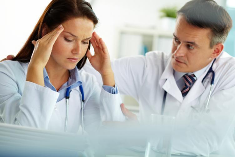 Seek the support of colleagues when you feel uncertain Doctor comforting a distressed colleague